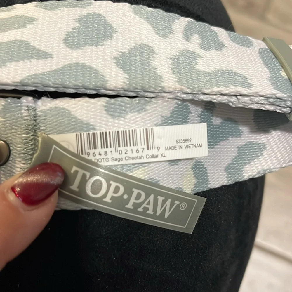 Dog Collar TOP-PAW with grey animal print NWT